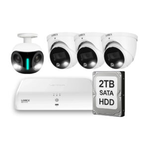 Lorex E893 4K Camera (x3) + E871 4K Camera with Lorex N910 Fusion 4K+ NVR with 2TB HDD SATA