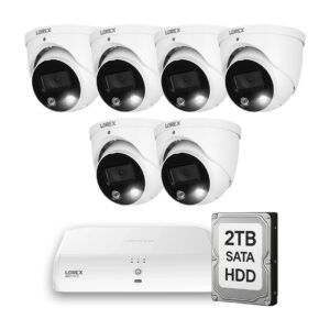 Lorex E893 4K Camera (x6) with Lorex N910 Fusion 4K+ NVR with 2TB HDD SATA