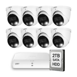 Lorex E893 4K Camera (x8) with Lorex N910 Fusion 4K+ NVR with 2TB HDD SATA