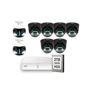 Lorex E896DDB 4K Camera (x6) + E871AB 4K Camera (x2) with Lorex N910 Fusion 4K+ NVR with 2TB HDD SATA