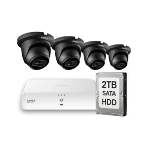 Lorex E842CDB 4K Camera (x4) with Lorex N910 Fusion 4K+ NVR with 2TB HDD SATA