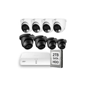 Lorex E893DD-E 4K Camera (x4) + E842CDB 4K Camera (x4) with Lorex N910 Fusion 4K+ NVR with 2TB HDD SATA